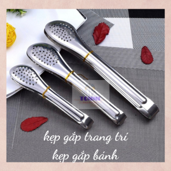 Kẹp Gắp Thức Ăn Inox Dễ Dàng Kẹp Gắp Lật  Thức Ăn Gắp Pha Chế  - Dụng Cụ Pha Chế