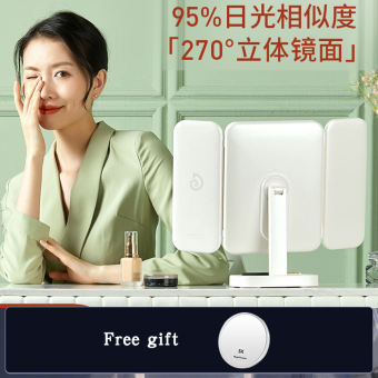 Gương Nhỏ Gọn Để Bàn Gia Đình Di Động, Gương Trang Điểm Thông Minh Để Bàn Trang Điểm Làm Đẹp Với Ánh Sáng