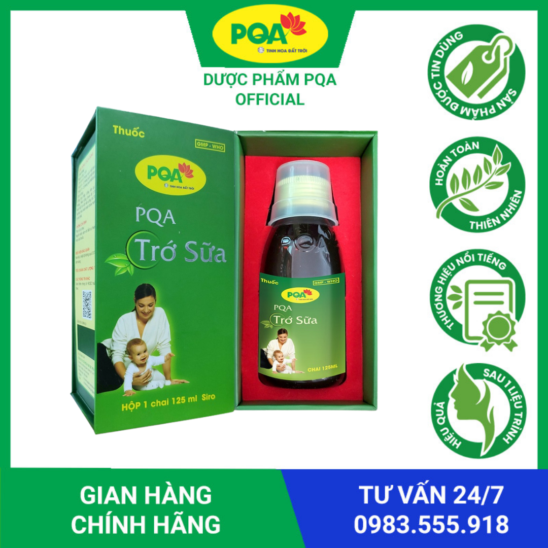 Trớ sữa PQA chai 125ml dùng cho trẻ nhỏ, trẻ s.ơ sin.h bị nôn trớ, buồn nôn, nấc, ăn uống, bú sữa bị nôn, ọc sữa.