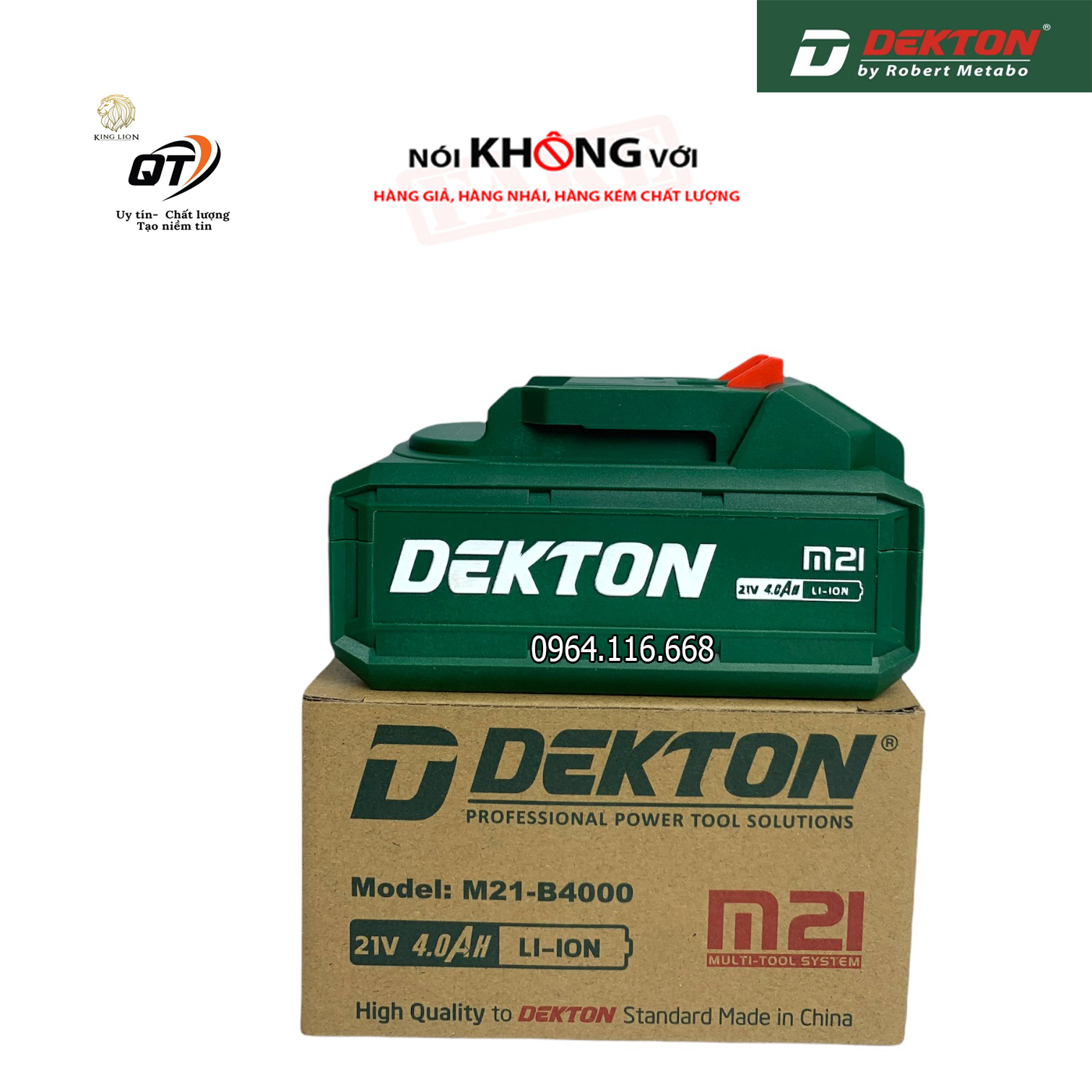 Pin xe tăng DEKTON M21 chân pin phổ thông , pin 3A và 4A