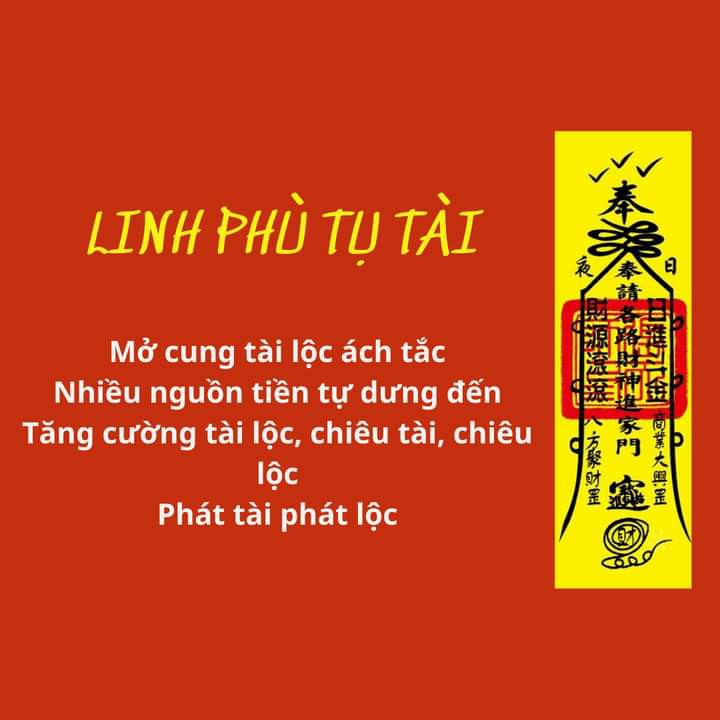 Linh Phù Vàng Tụ Tài bỏ ví, ốp điện thoại - đã tr.ì chú, khai quang