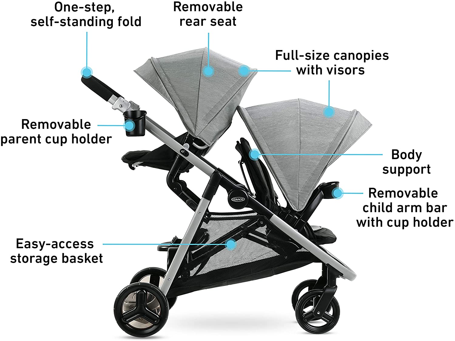 graco double stroller attachment