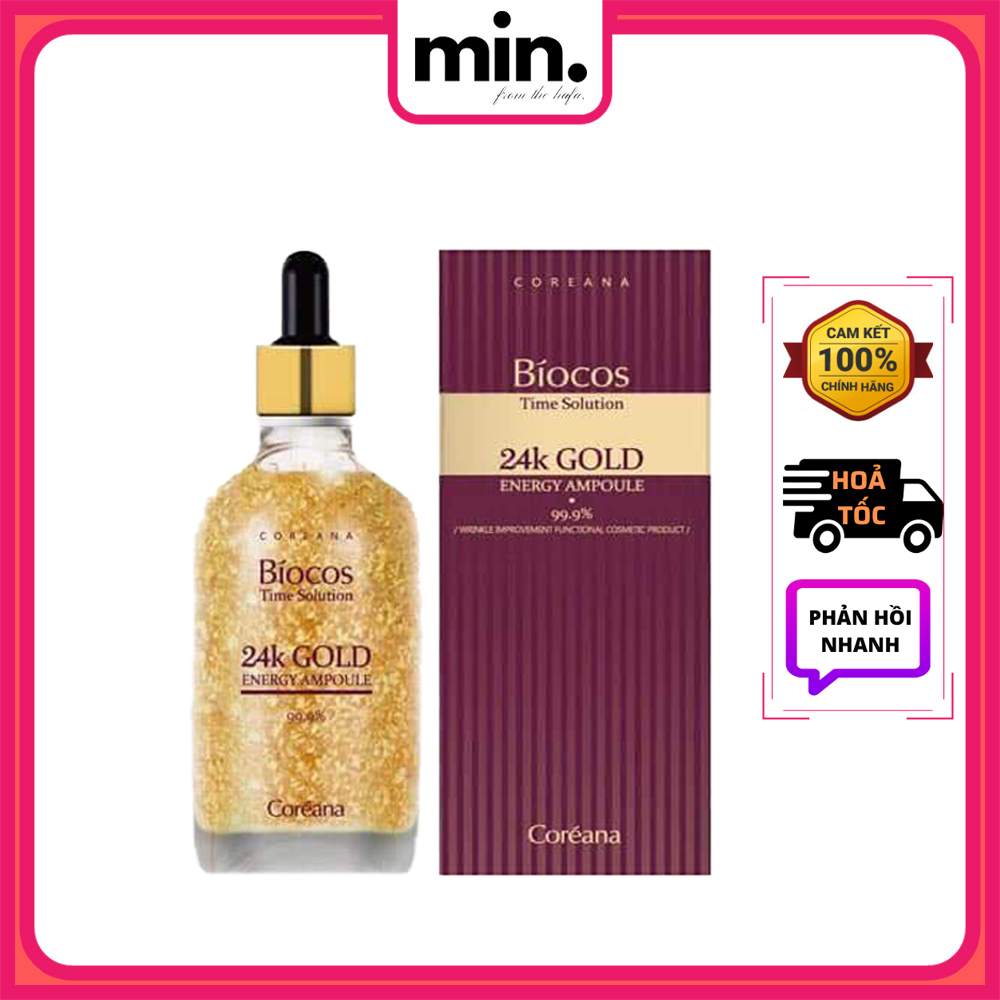 Tinh chất vàng đậm đặc giúp trẻ hoá da Biocos 24K Gold Energy Ampoule 100ml