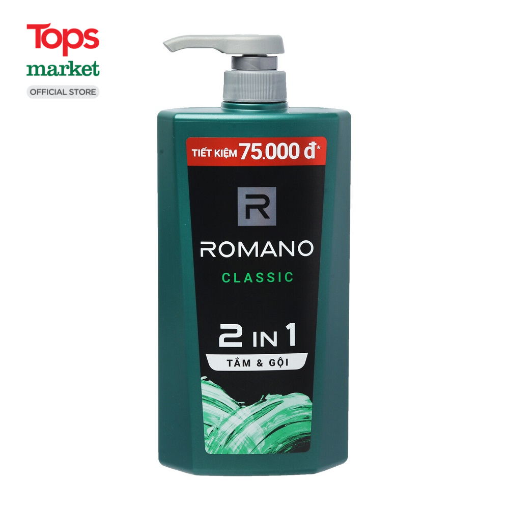 Dầu tắm gội romano classic 2 trong 1 900g