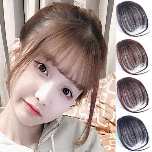 Tóc Mái thưa giả Có Mai, Có Kẹp (màu Nâu đen)