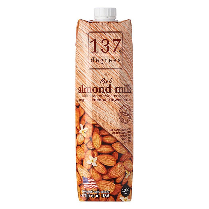Sữa hạt hạnh nhân nguyên chất Thái Lan 137 Degrees hộp 1000ml