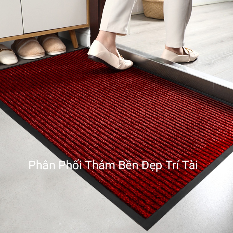 THẢM CHÙI CHÂN NỈ 50x70cm ĐẾ CAO SU CHỐNG TRƠN TRƯỢT, THAM CHÙI CHÂN SỢI LEN