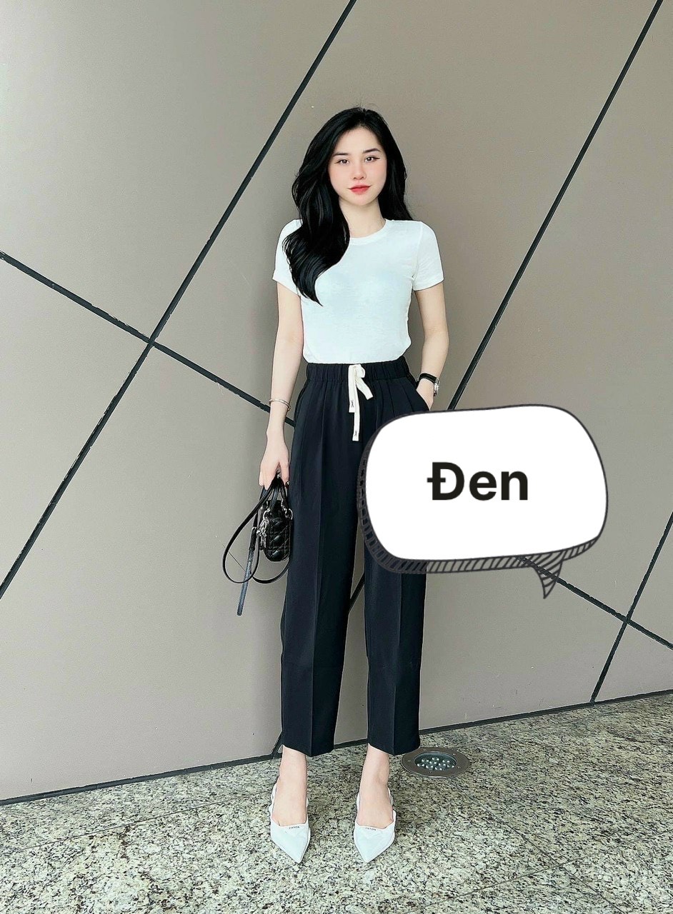 Quần baggy dây rút cạp chun/quần baggy lưng chun chất chéo hàn