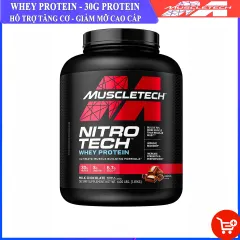 Sữa tăng cơ cao cấp Whey Protein Nitro Tech của MuscleTech hộp 1.8kg hỗ trợ tăng cơ tăng sức bền sức mạnh đốt mỡ giảm cân cho người tập gym và chơi thể thao