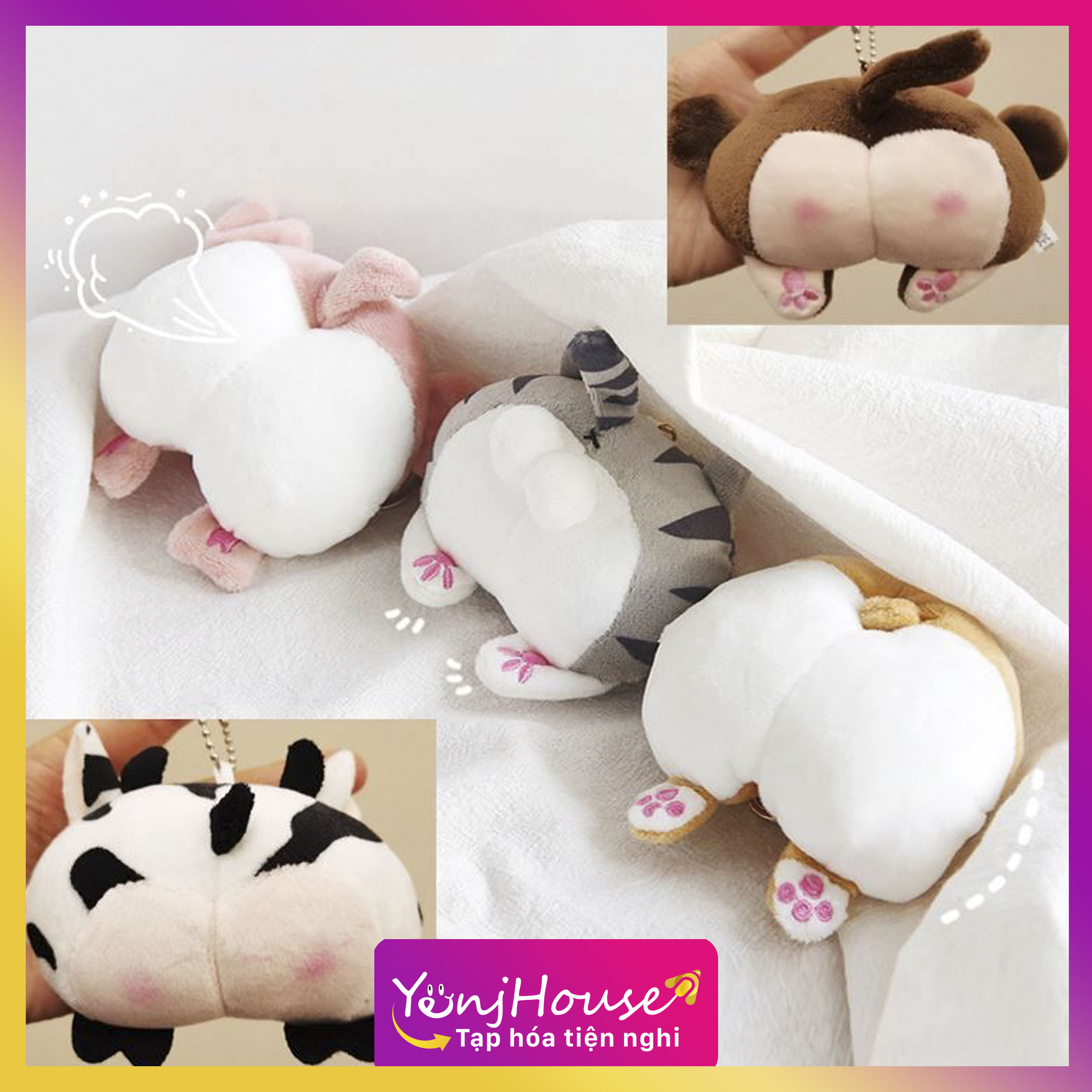 Móc khóa hình mông nhồi bông dễ thương – yenjhouse