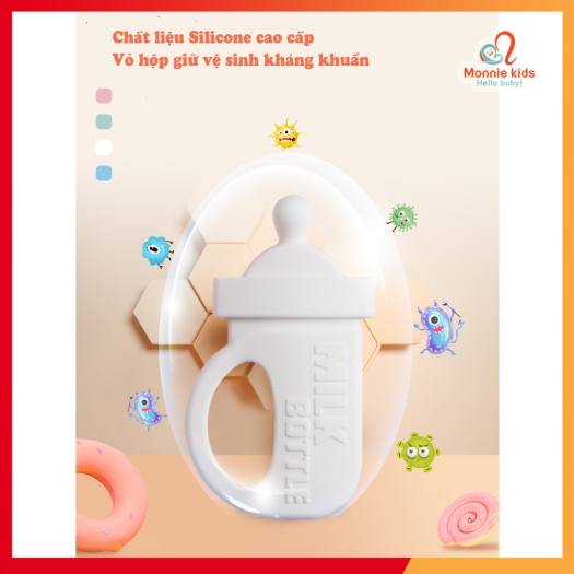 Gặm Nướu 🍼 MILK BOTTLE 🍼 HÀN QUỐC, Platinum Silicone, Tặng Kèm Hộp Đựng