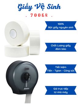 Giấy vệ sinh cuộn lớn 700gr loại tốt