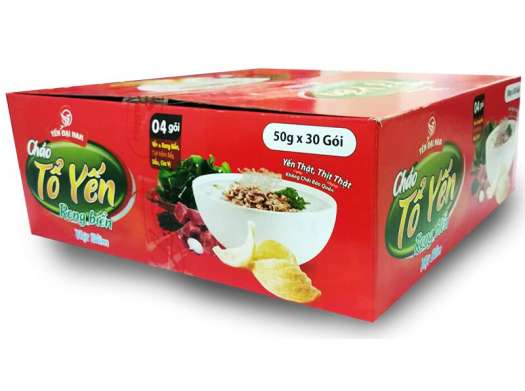 Thùng 30 gói cháo tổ yến rong biển thịt bằm -cháo yến