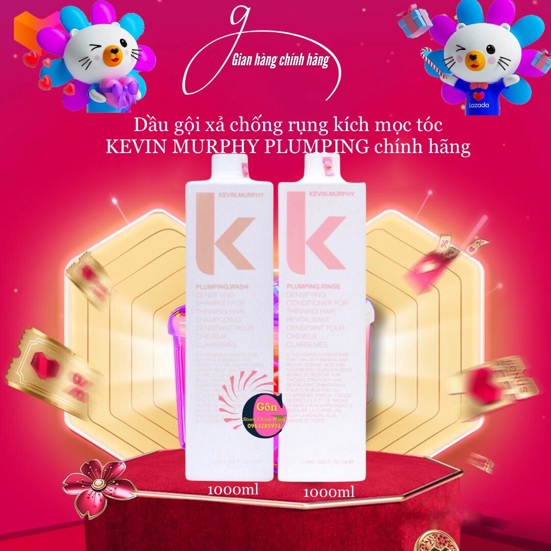 Dầu gội xả chống rụng kích mọc tóc kevin murphy plumping 1000ml - kevin murphy chính hãng