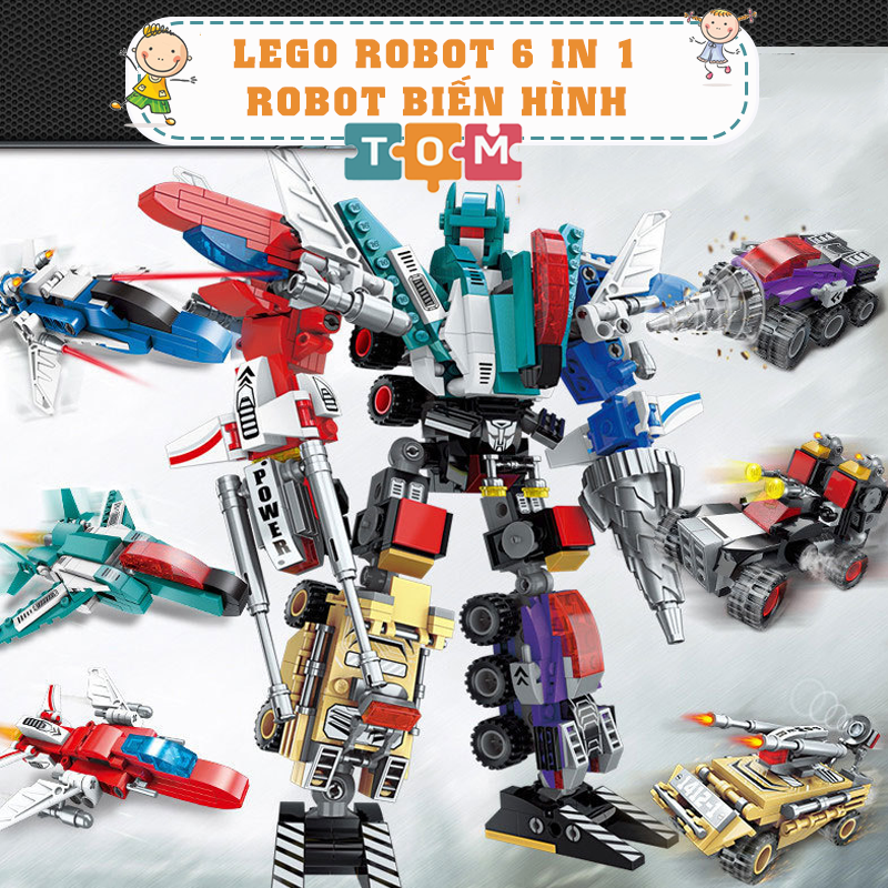 Lego robot biến hình 6 In 1 chính hãng - Đồ chơi xếp hình Lego cho bé