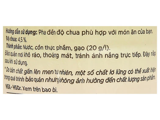 Giấm gạo lên men chai 400ml