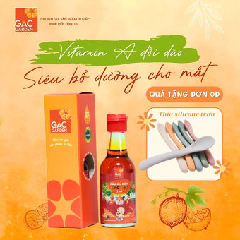 Dầu gấc ăn dặm Gấc Garden 2in1 Gấc - Lạc giúp cho bé khỏe mắt tăng đề kháng 60ml/100ml