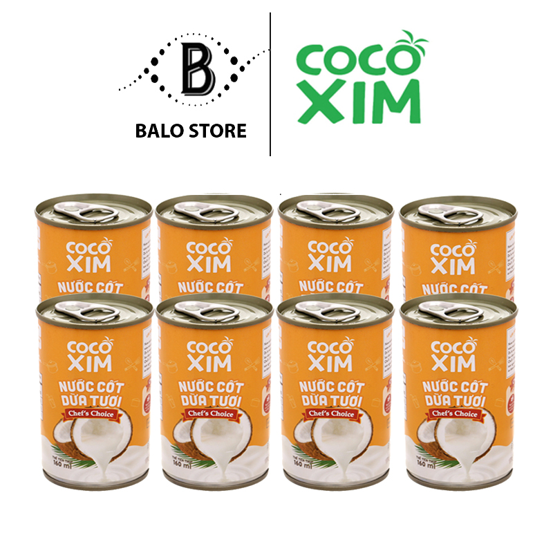 Combo 8 lon nước cốt dừa tươi từ trái dừa nguyên chất 100% Chef's Choice CB8.CD.CC160.03LA - Thương hiệu COCOXIM 160ml - BALO STORE