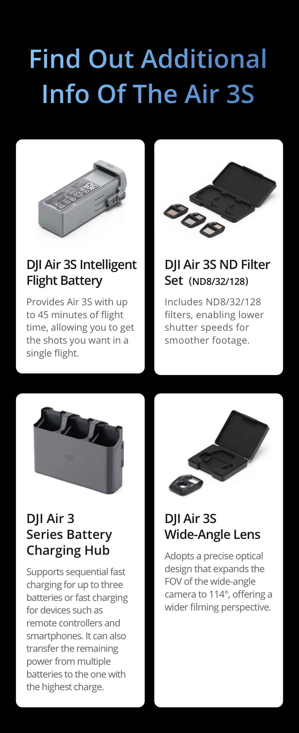DJI Air 3S - Droni con fotocamera | Sensore CMOS da 1" | New Air Aesthetic | Smart RTH di nuova generazione | Doppia fotocamera primaria tele e grandangolare media | Rilevamento omnidirezionale degli ostacoli