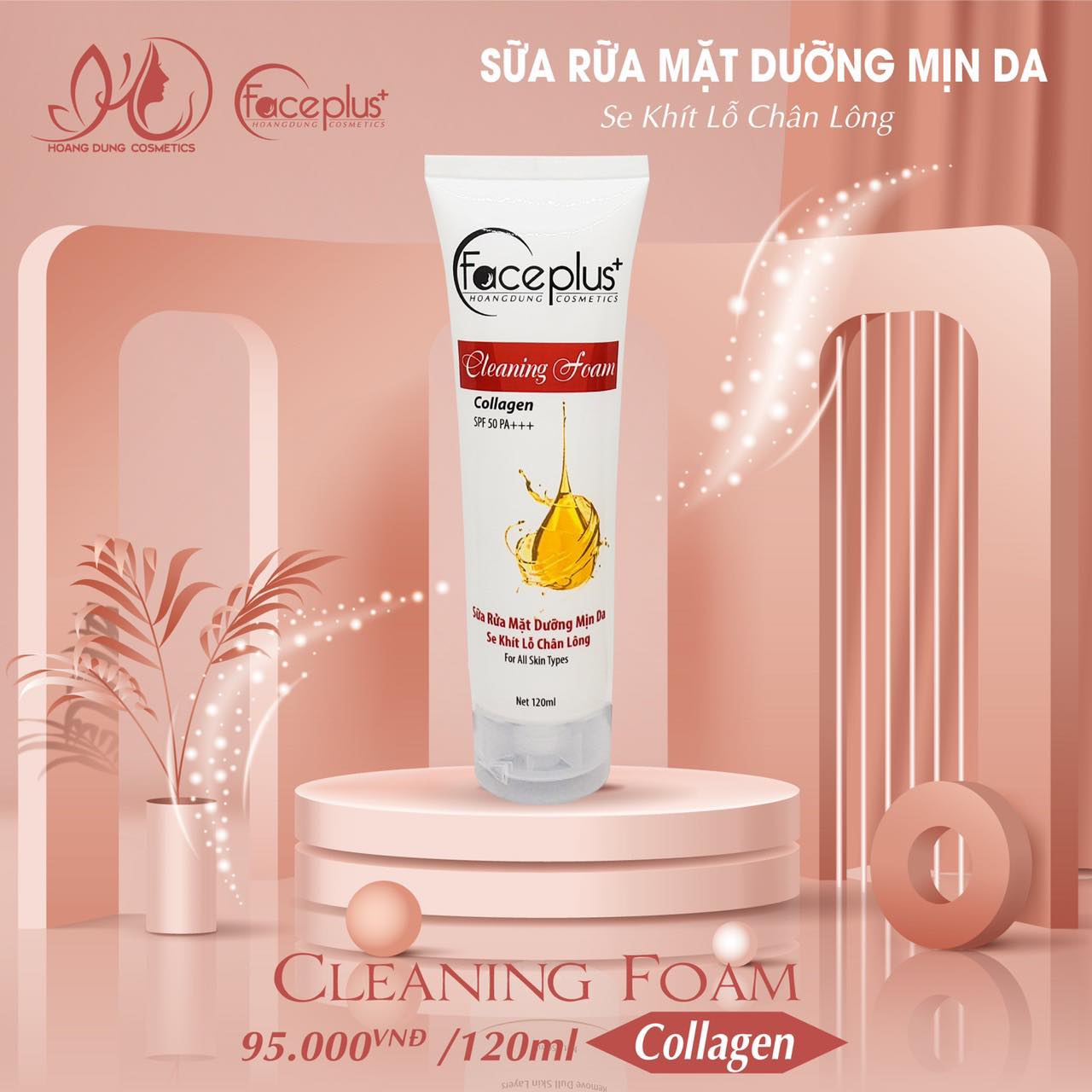 Sữa rửa mặt dưỡng da mịn màng, sữa rửa mặt ngừa mụn, giảm nhờn và se khít lỗ chân lông faceplus 120 ml