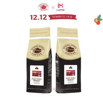 Combo 2 Túi cà phê hạt Full City Roast Highlands Coffee 1kg - hạt cà phê hảo hạng hương vị đậm đà