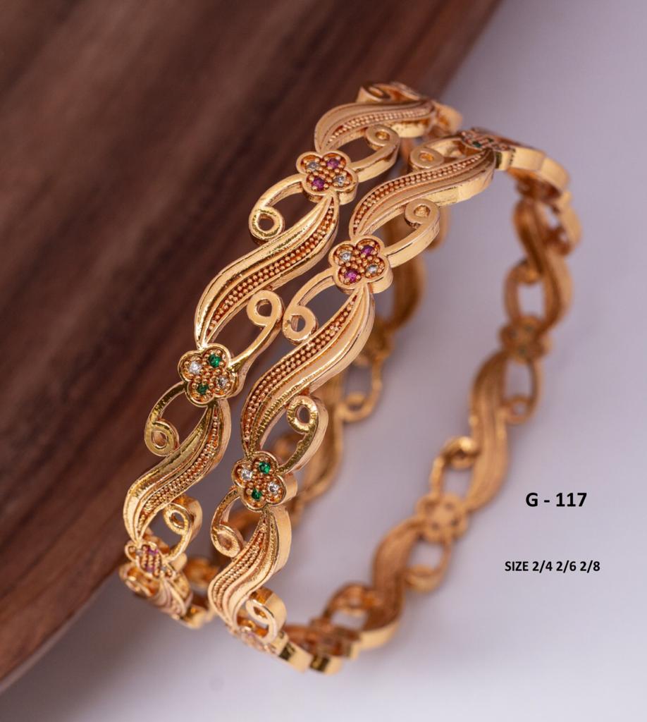 Dubai Gold Plated Bangles/curi 2pces 