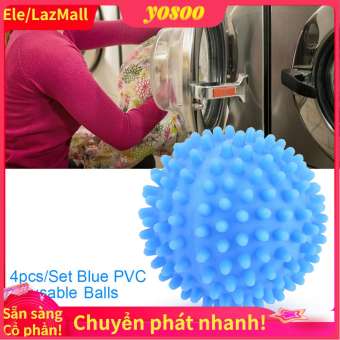 4 Cái/bộ Blue PVC Tái Sử Dụng Máy Sấy Balls Giặt Giặt Sấy Vải Làm Mềm Bóng