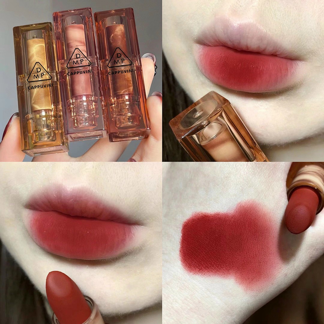 Set 3 cây son thỏi cappuvini deepy- bản dupe 3ce hàn son lên màu cực đẹp