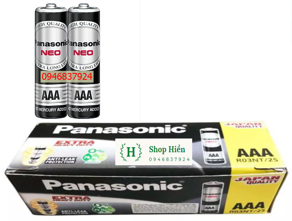 Hộp 60 viên pin than aaa panasonic neo r03nt/2s đen