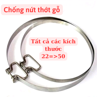 Đai inox 304 chống nứt thớt gỗ các đường kính 22 đến 50 - móc treo thớt