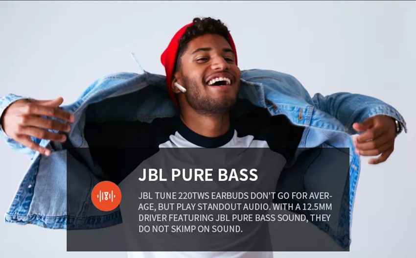 JBL T220 TWS Earbuds Tai nghe Bluetooth không dây thực sự Tune T220 TWS Stereo