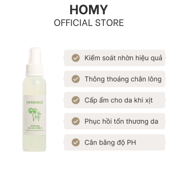 Xịt khoáng rau má & diếp cá herbario 100ml cung cấp độ ẩm tức thời cho da khô, giúp da mềm mại và ẩm mịn