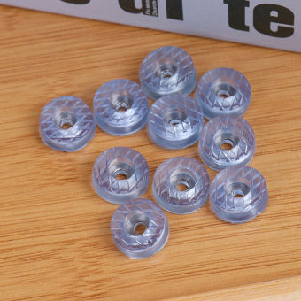 Bộ 10 miếng cao su lót chân bàn ghế màu trắng trong (18x7mm) - Miếng đệm