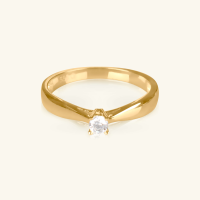 Round Cut Ring 14k Gold