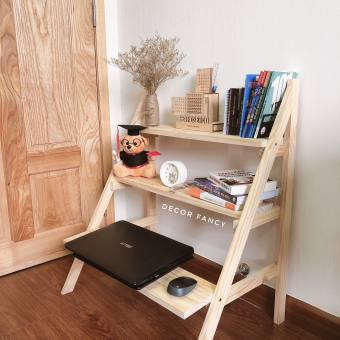 Kệ để cây bậc thang 3 tầng Kệ gỗ thông decor đa năng - Decor Fancy