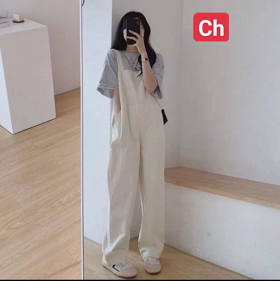 yếm váy jeans dài túi ngực vintage siêu xinh - Quần yếm | ThờiTrangNữ.vn