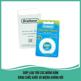 Chỉ nha khoa ORALTANA chỉ tơ, hương bạc hà, làm sạch răng miệng, ngăn ngừa mảng bám, làm trắng răng vỉ 1 cuộn