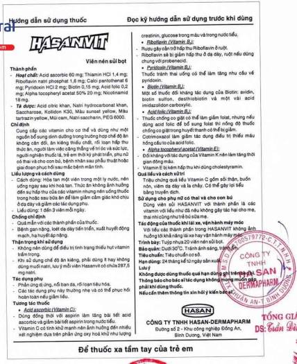 Viên sủi bổ sung vitamin Hasanvit lọ 20 viên