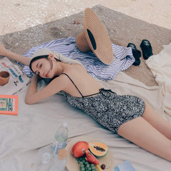 Mohan Đồ Bơi Đồ Bơi Nữ Mùa Xuân Nóng Bỏng Giảm Béo Bụng Ngắn Tay Một Mảnh Tam Giác Đồ Bơi Nữ Hàn Quốc Kín Đáo Bikini