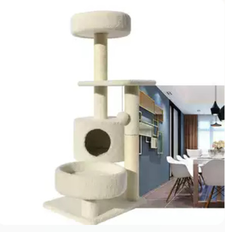 Nhà cây, trụ cào móng cho mèo bằng gỗ - cattree cây cào mòng, trụ cào móng cho mèo