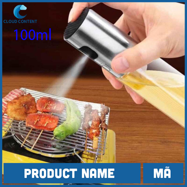 Bình xịt dầu ăn phun sương cho nồi chiên nướng - Chai xịt dầu phun sương dạng thủy tinh - cao cấp 100ml
