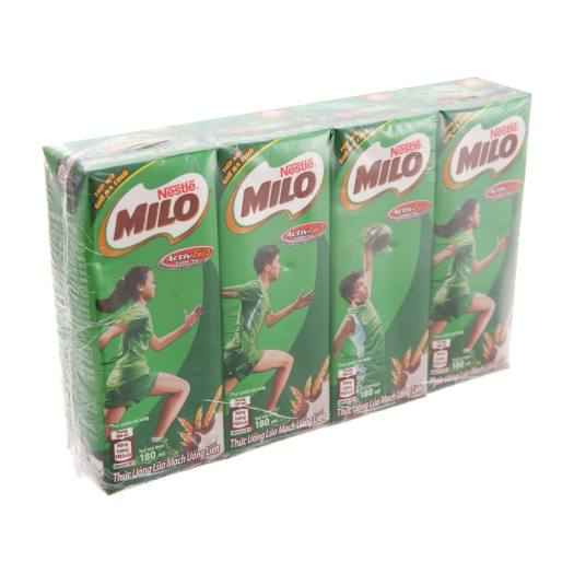 Combo 2 lốc 8 hộp sữa thức uống lúa mạch Milo 180ml( ống hút giấy)
