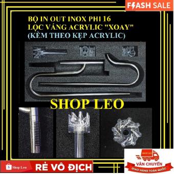 BỘ IN OUT INOX PHI 16 LỌC VÁNG "XOAYin - IN OUT đầu lọc váng xoay mẫu đẹp (01) - HỒ THỦY SINH - BỂ CÁ - in out inox - in out thủy sinh - in out có lọc váng - shopleo