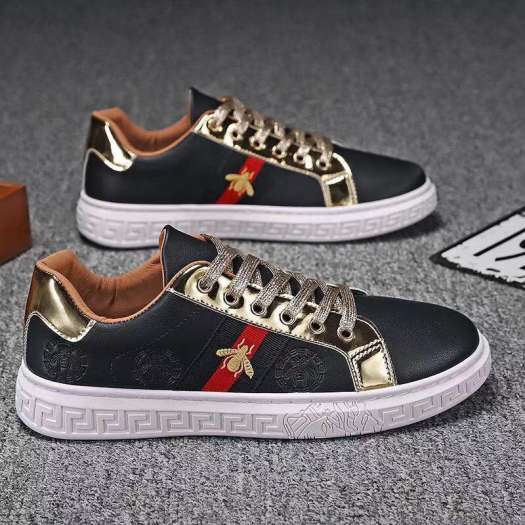 Dòng Gucci Bee Giày Thể Thao Nam Thời Trang Hợp Thời Trang, Giày Bệt Màu Đen Vàng Và Bạc