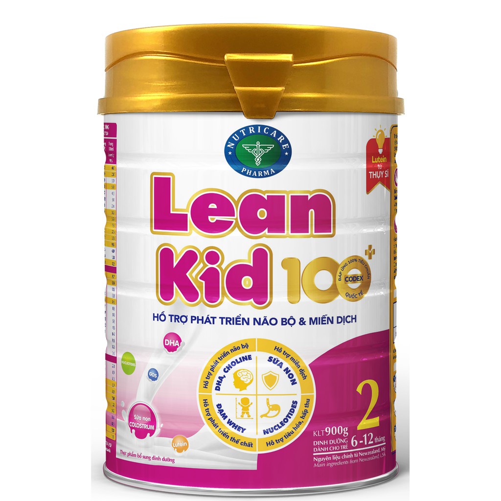 Sữa LEAN KID 100+ 2, LON 400G & 900G  6 - 12 tháng