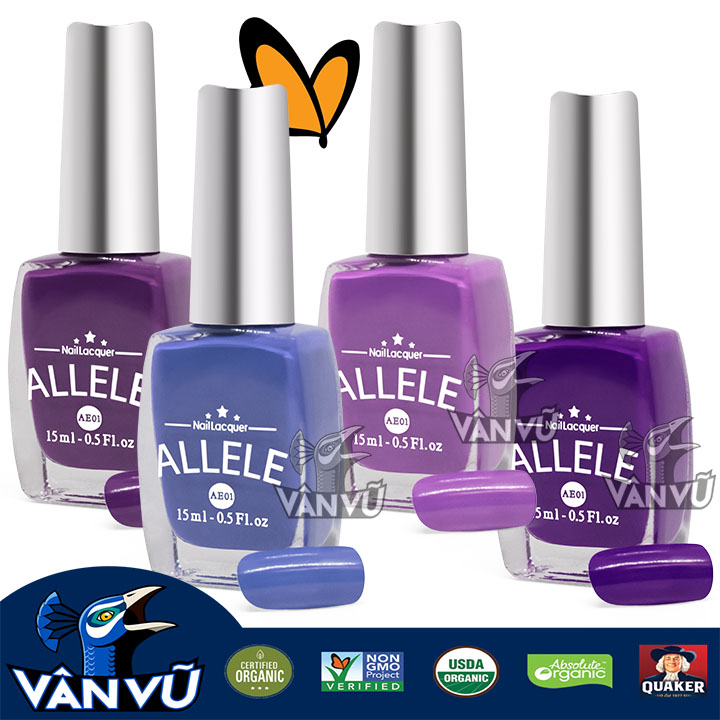 Các Gam Tím Pastel, Vàng, Tím Cà, Tím Môn, Sơn Móng Tay Allele 15ml Mẫu Mới, Tông Màu Lên Đẹp, Quyến Rũ, An Toàn