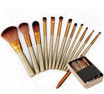 Set 12 cọ trang điểm: Chổi đánh phấn má, đánh mắt, phủ phấn, đánh kem nền, vẽ mày, viền mí, tán phấn mắt, cọ má hồng