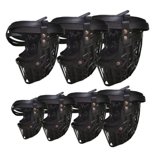1 Bộ 7 Cái Rổ Mõm Chó Với Dây Đeo Bằng Da PU Có Thể Điều Chỉnh Nắp Che Miệng Chó Thời Trang, Chống Cắn An Toàn Dành Cho Thú Cưng D