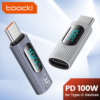 Toocki Loại-C công khai để Loại-C Bộ chuyển đổi OTG 100W Màn hình hiển thị kỹ thuật số