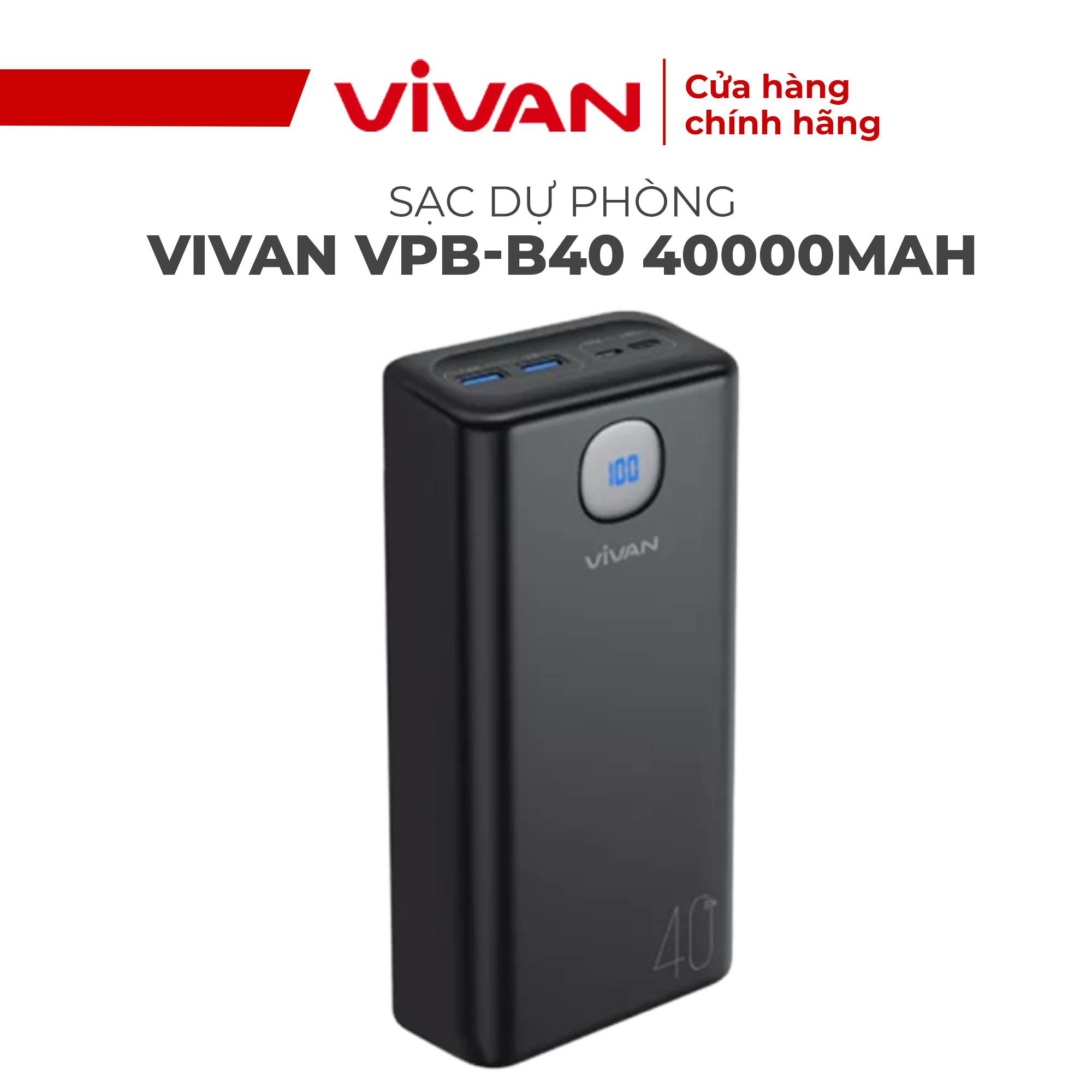 Battery Charger backup Vivan vpb-b40, capacity 40.000mAh